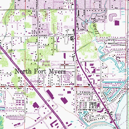 Topographic Map of Twin Pines Village Number 1 Mobile Home Park, FL