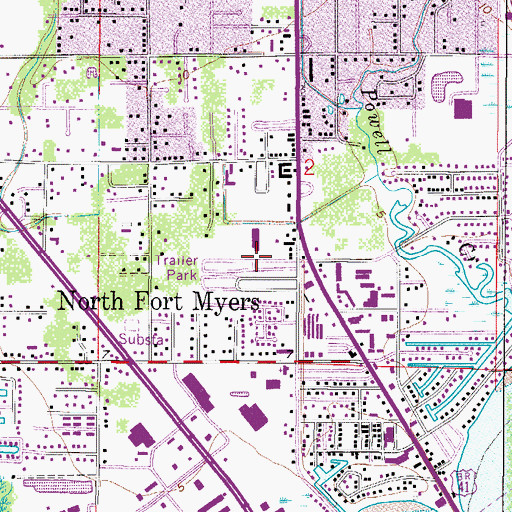 Topographic Map of Twin Pines Village Number 2 Mobile Home Park, FL