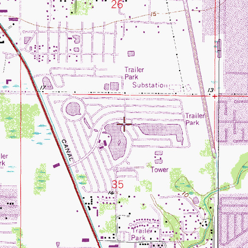 Topographic Map of Buccaneer Mobile Estates, FL