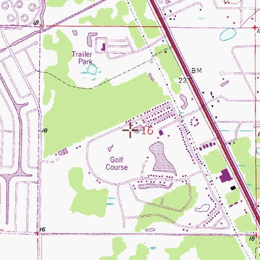 Topographic Map of Del Tura Country Club Mobile Home Park, FL