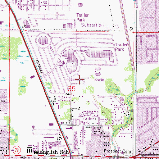Topographic Map of Fox Mobile Home Park, FL