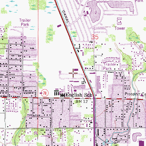 Topographic Map of Jones Mobile Home Park, FL