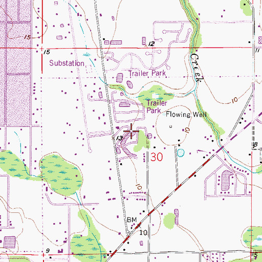 Topographic Map of Julia Park Mobile Home Park, FL
