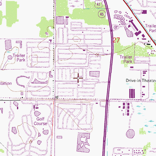 Topographic Map of Windmill Village Mobile Home Park, FL