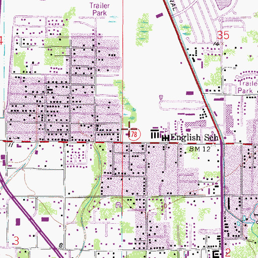 Topographic Map of Church of Christ, FL