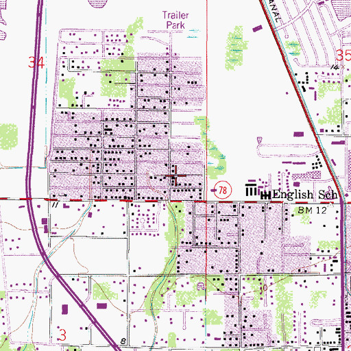Topographic Map of North Fort Myers Church of the Brethren, FL