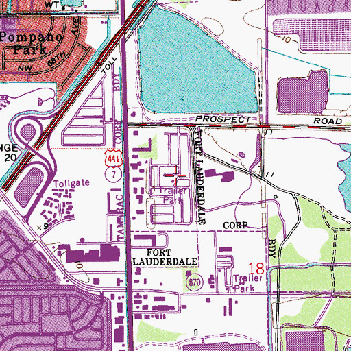 Topographic Map of Village Park Mobile Home Estates, FL