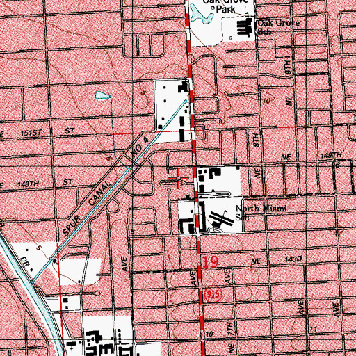 Topographic Map of Shady Oaks Mobile Home Park, FL