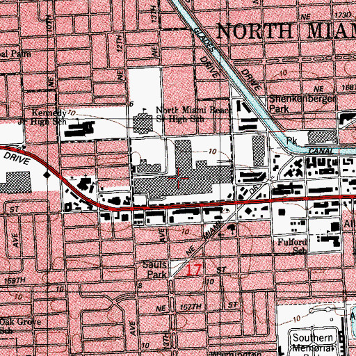 Topographic Map of Mall at 163rd Street, FL