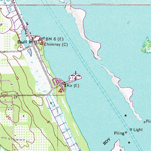 Topographic Map of Oak Hill Association Mobile Home Park, FL