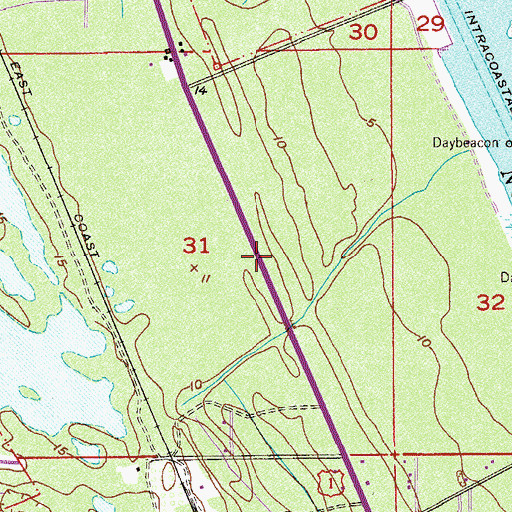 Topographic Map of Oak Hill Church of the Nazarene, FL
