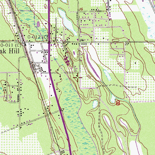 Topographic Map of Shady Grove Church of God, FL