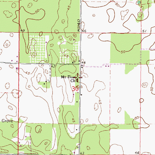 Topographic Map of New Mount Zion Baptist Church, FL