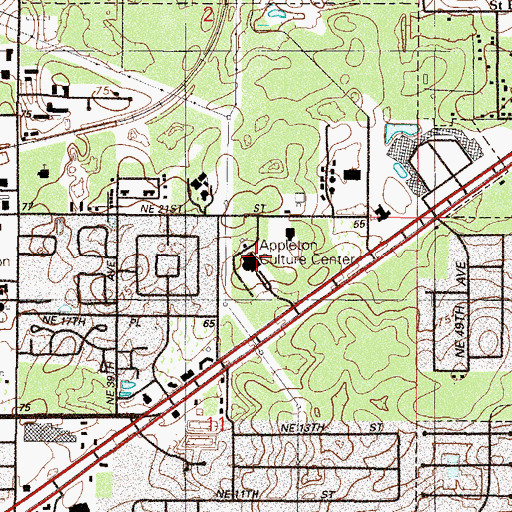 Topographic Map of Appleton Museum of Art, FL