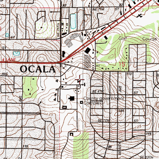 Topographic Map of Marion County Museum of History, FL