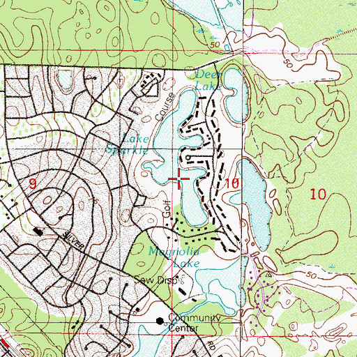 Topographic Map of Par 3 at Westchester Golf and Country Club, FL