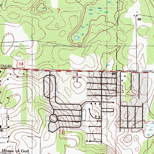 Topographic Map of Spanish Palm Estates Mobile Home Park, FL