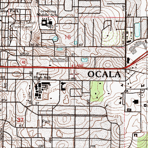 Topographic Map of Twin Oaks Mobile Home Park, FL