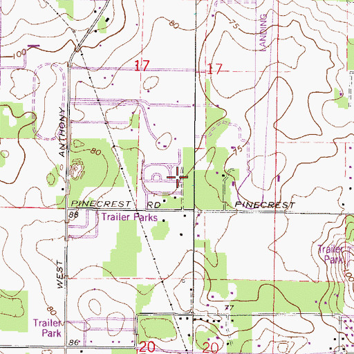 Topographic Map of Villages of Ocala East Mobile Home Park, FL