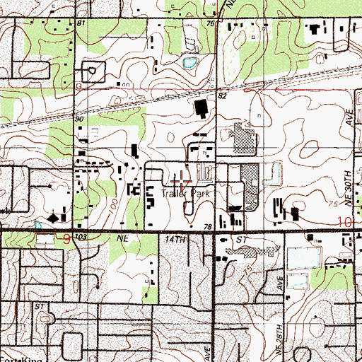 Topographic Map of Wagon Wheel Mobile Home Park, FL