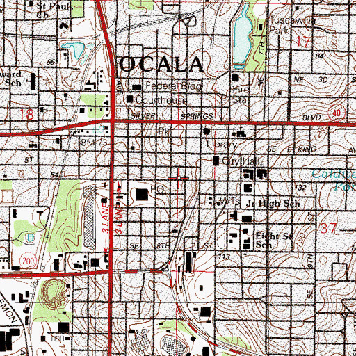 Topographic Map of Calvary Chapel of Ocala, FL