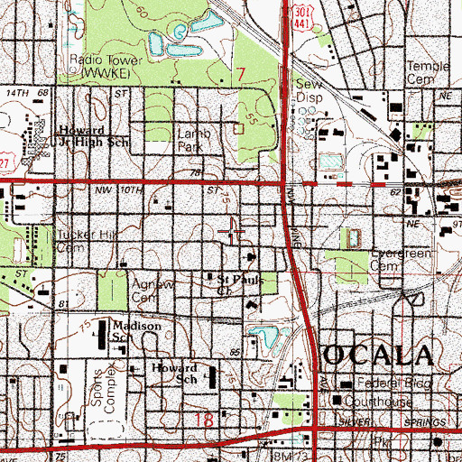Topographic Map of Church of God, FL