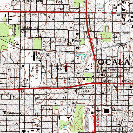 Topographic Map of Church of God Shalon Adonai, FL