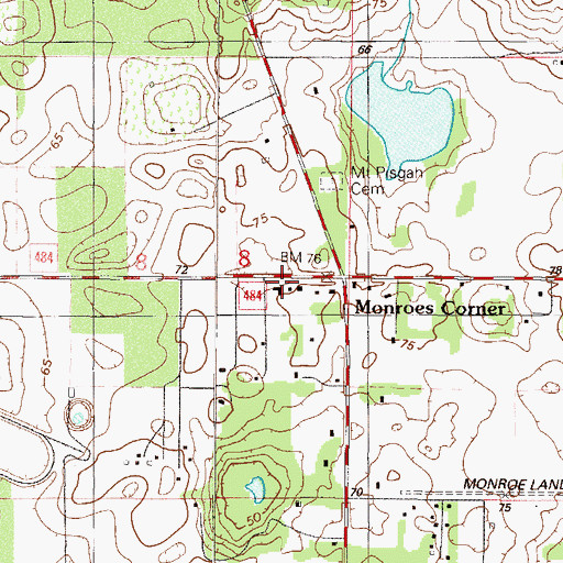 Topographic Map of Elizabeth Baptist Church, FL