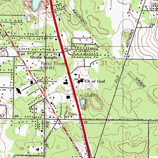 Topographic Map of Faith Christian Center, FL