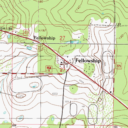 Topographic Map of Fellowship Baptist Church, FL