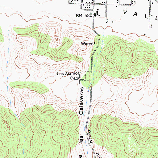 Topographic Map of Los Alamos Cemetery, CA