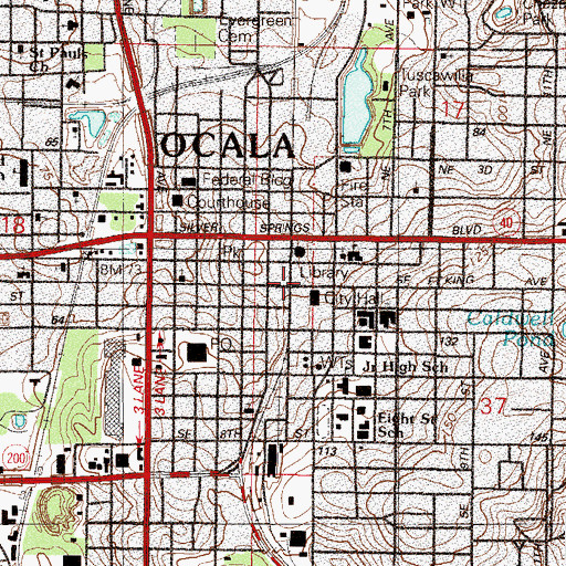 Topographic Map of First Church of Christ Scientist, FL