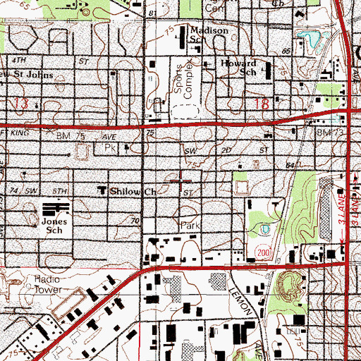 Topographic Map of Isom Memorial Christian Methodist Episcopal Church, FL