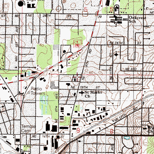 Topographic Map of New Testament Baptist Church, FL