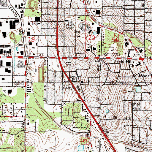 Topographic Map of Ocala Worship Center, FL