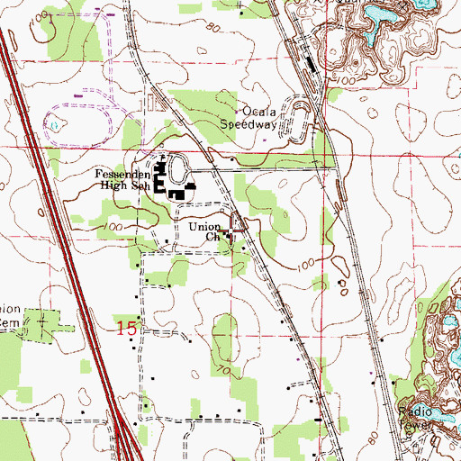 Topographic Map of Progressive Union Baptist Church, FL