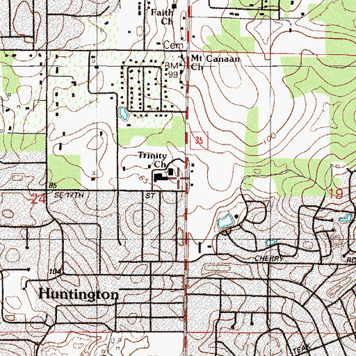 Topographic Map of Trinity Baptist Church, FL