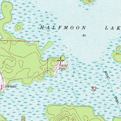 Topographic Map of Lake in the Forest Estates Mobile Home Park, FL