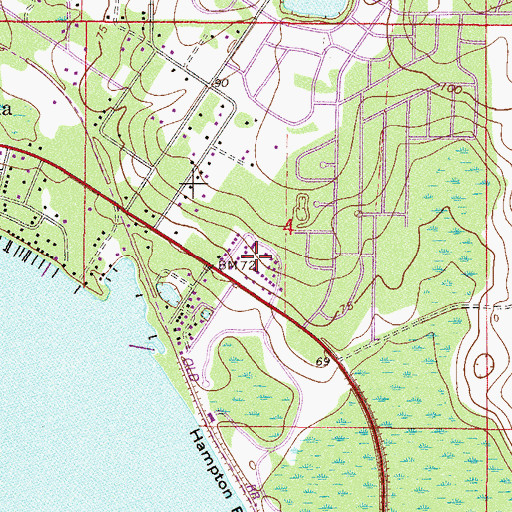 Topographic Map of Lake Weir Pines Mobile Home Park, FL