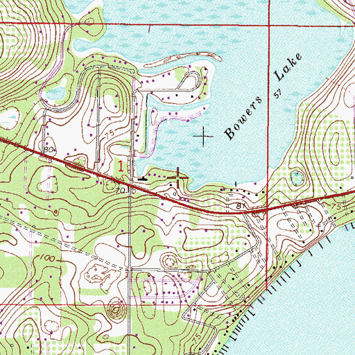 Topographic Map of On the Lake Park Mobile Home Park, FL