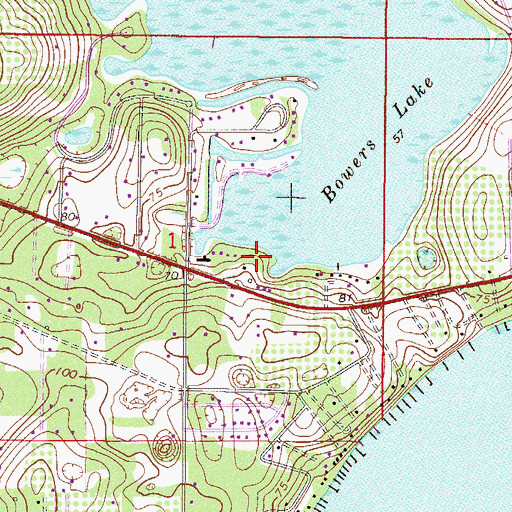 Topographic Map of Tall Pines Mobile Home Park, FL