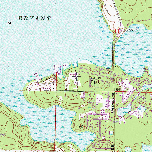 Topographic Map of Urbans Mobile Home Park, FL