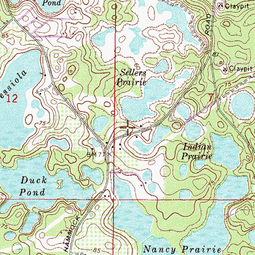 Topographic Map of Solid Rock Bible Church, FL