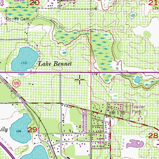 Topographic Map of Health Central Hospital Heliport, FL
