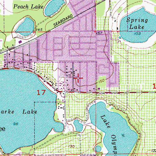 Topographic Map of Hillcrest Heights Trailer Park, FL