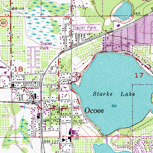 Topographic Map of Lake Drive Mobile Home Park, FL