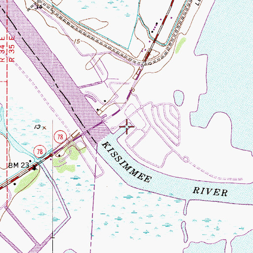 Topographic Map of Okee Taintie Marina, FL