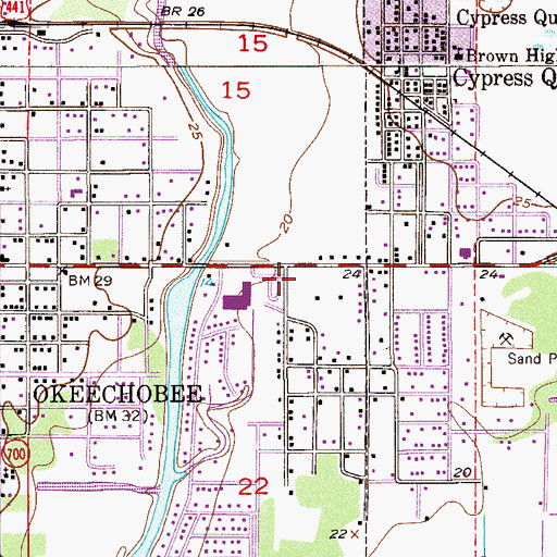 Topographic Map of J and W Trailer Park, FL