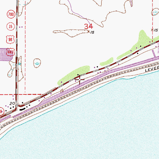 Topographic Map of Journey End Mobile Home Park, FL