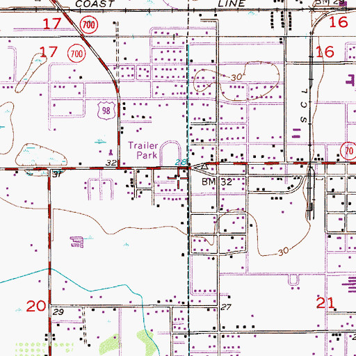 Topographic Map of La Fiesta Trailer Park, FL